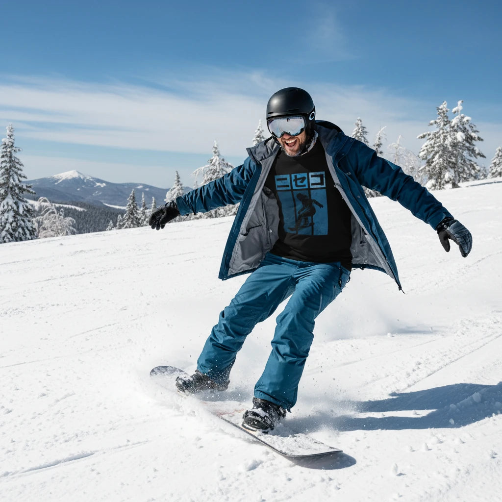 Snowboarder Graphic T-Shirt — Retro Japanese Snowboard Design