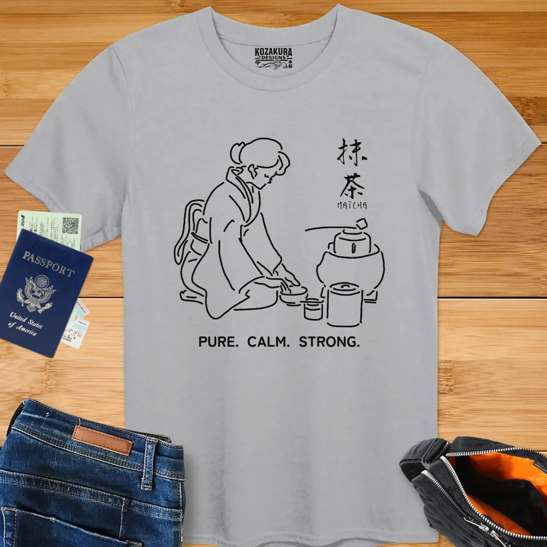 Matcha - Pure, Calm, Strong - Line Art