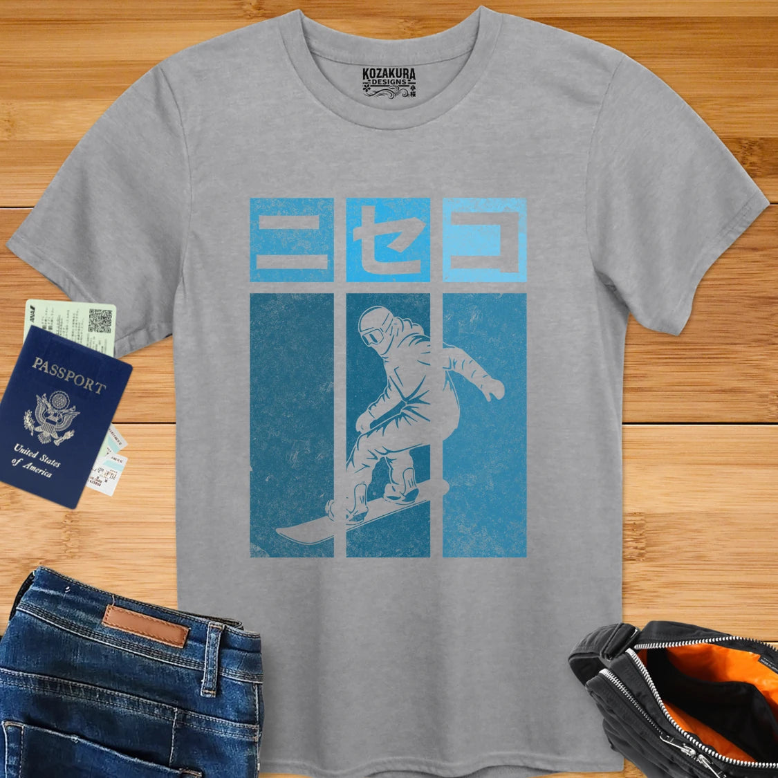 Snowboarder Graphic T-Shirt — Retro Japanese Snowboard Design