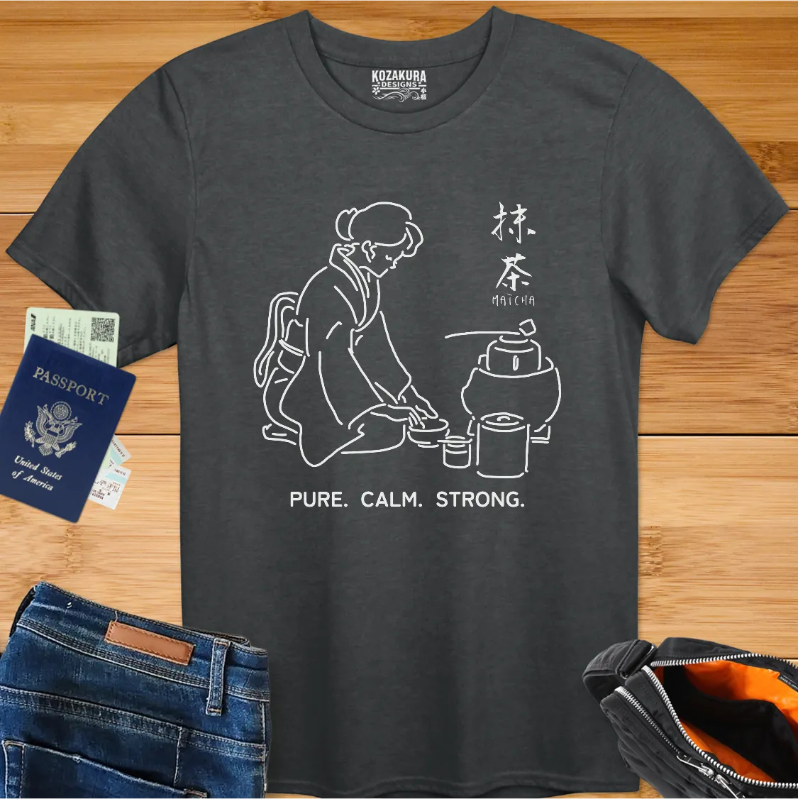 Matcha - Pure, Calm, Strong - Line Art