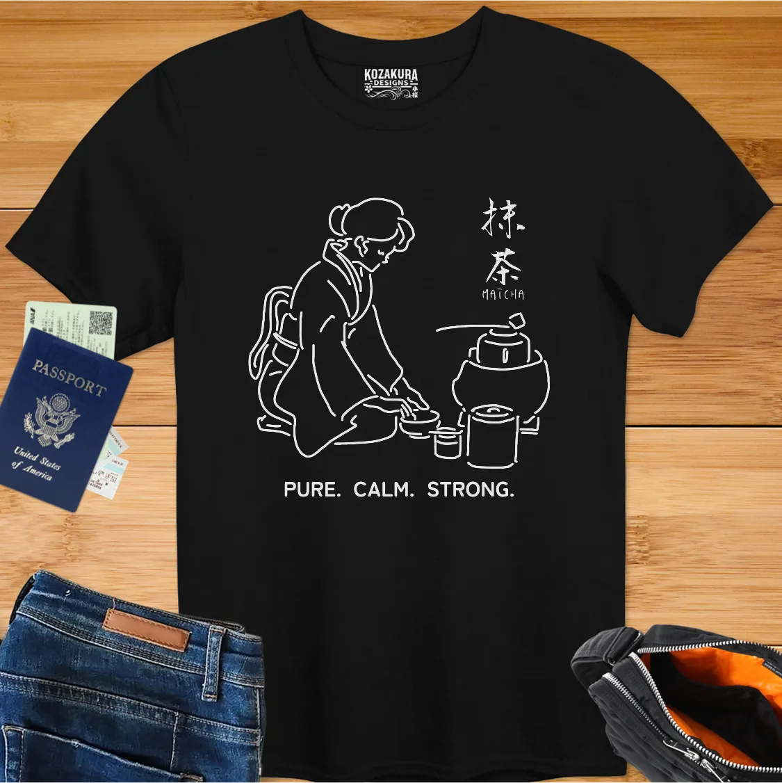 Matcha - Pure, Calm, Strong - Line Art