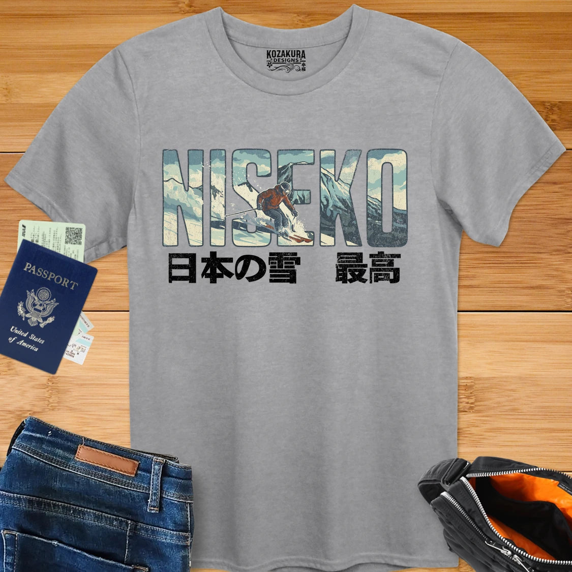 Niseko Snow Ski Graphic T‑Shirt — 日本の雪 最高 (Niseko Snow)