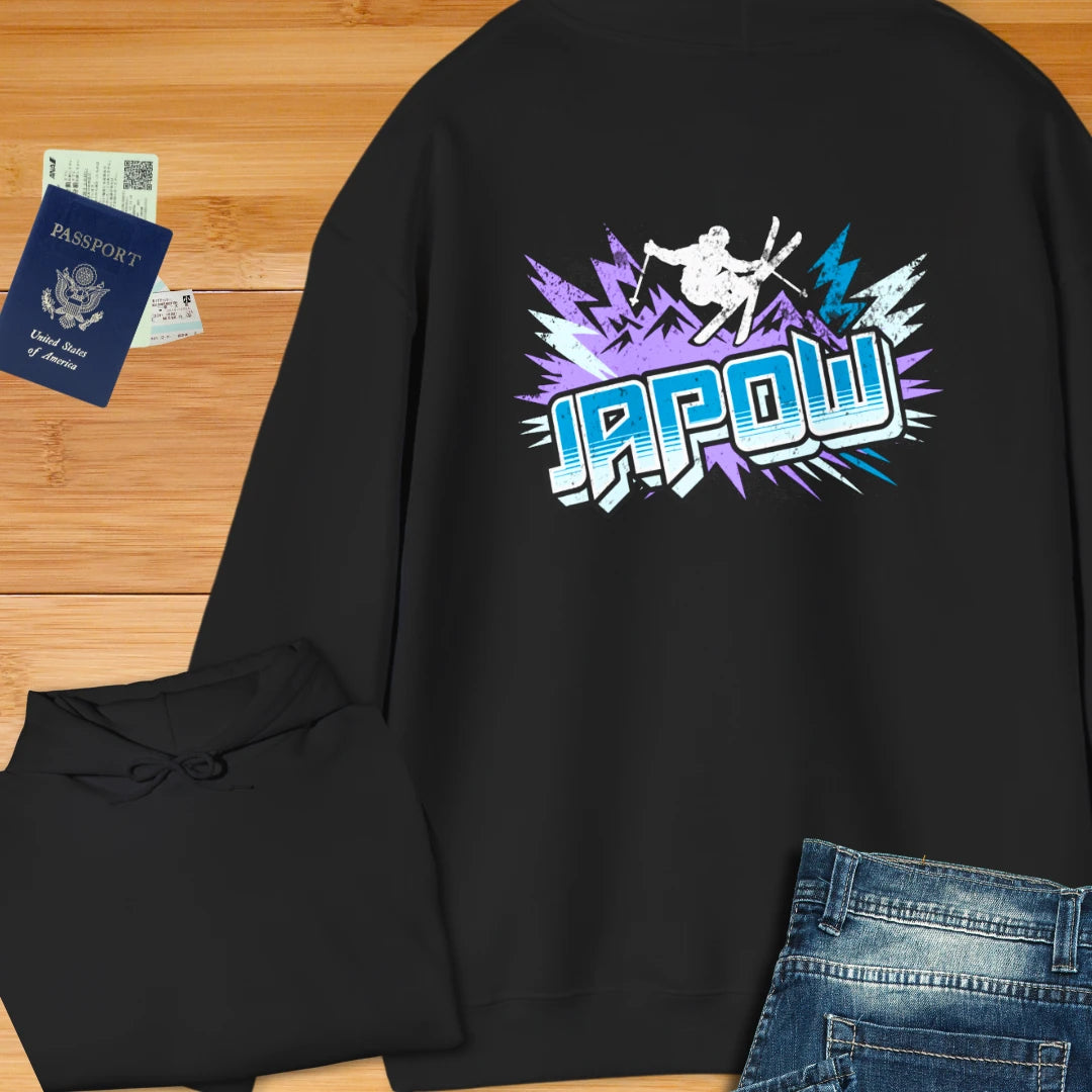 Hoodie — 'JAPOW' Ski & Snowboard Graphic Pullover