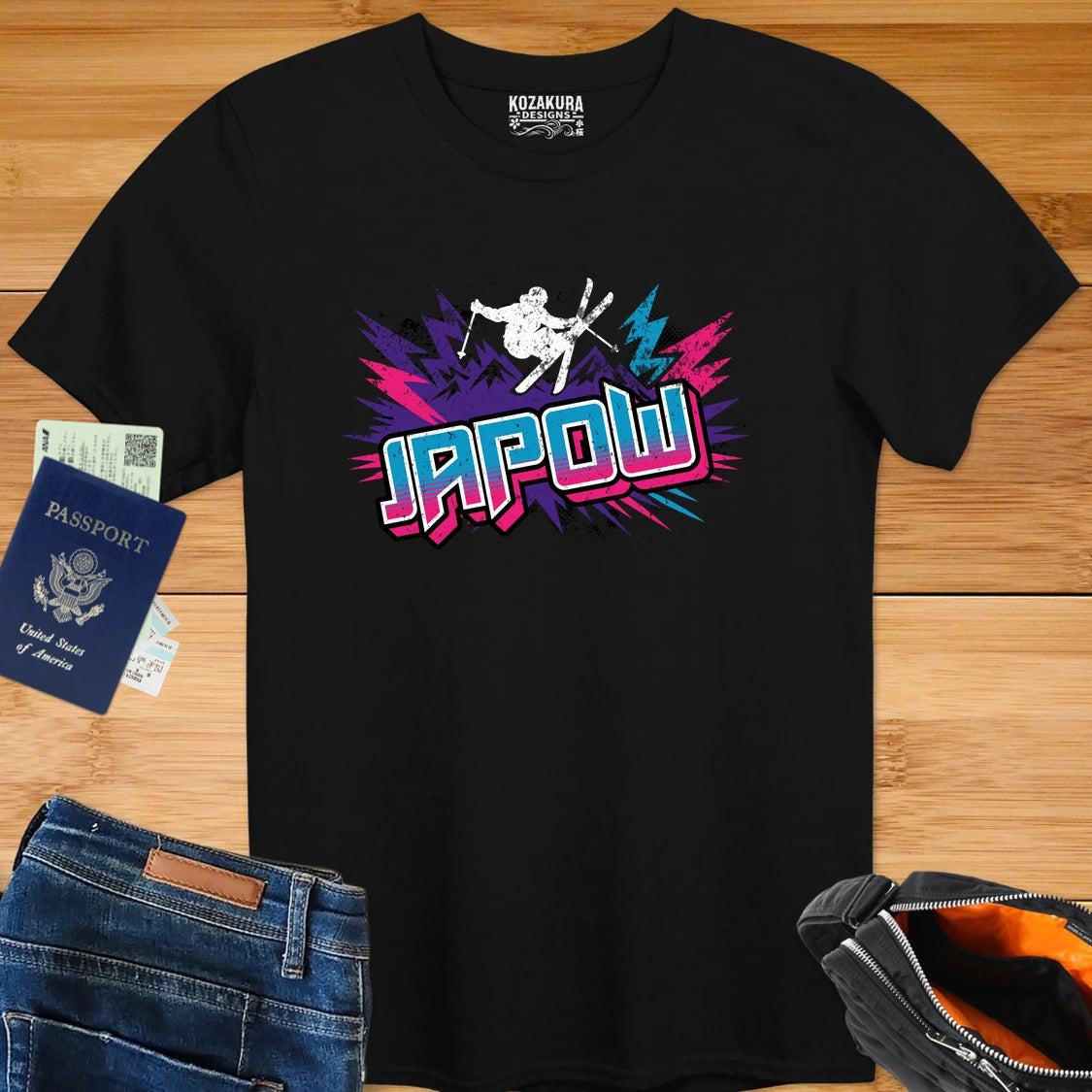 Japow Graphic T-Shirt - Retro Syntwave