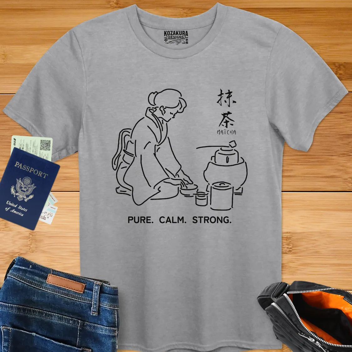 Matcha - Pure, Calm, Strong - Line Art