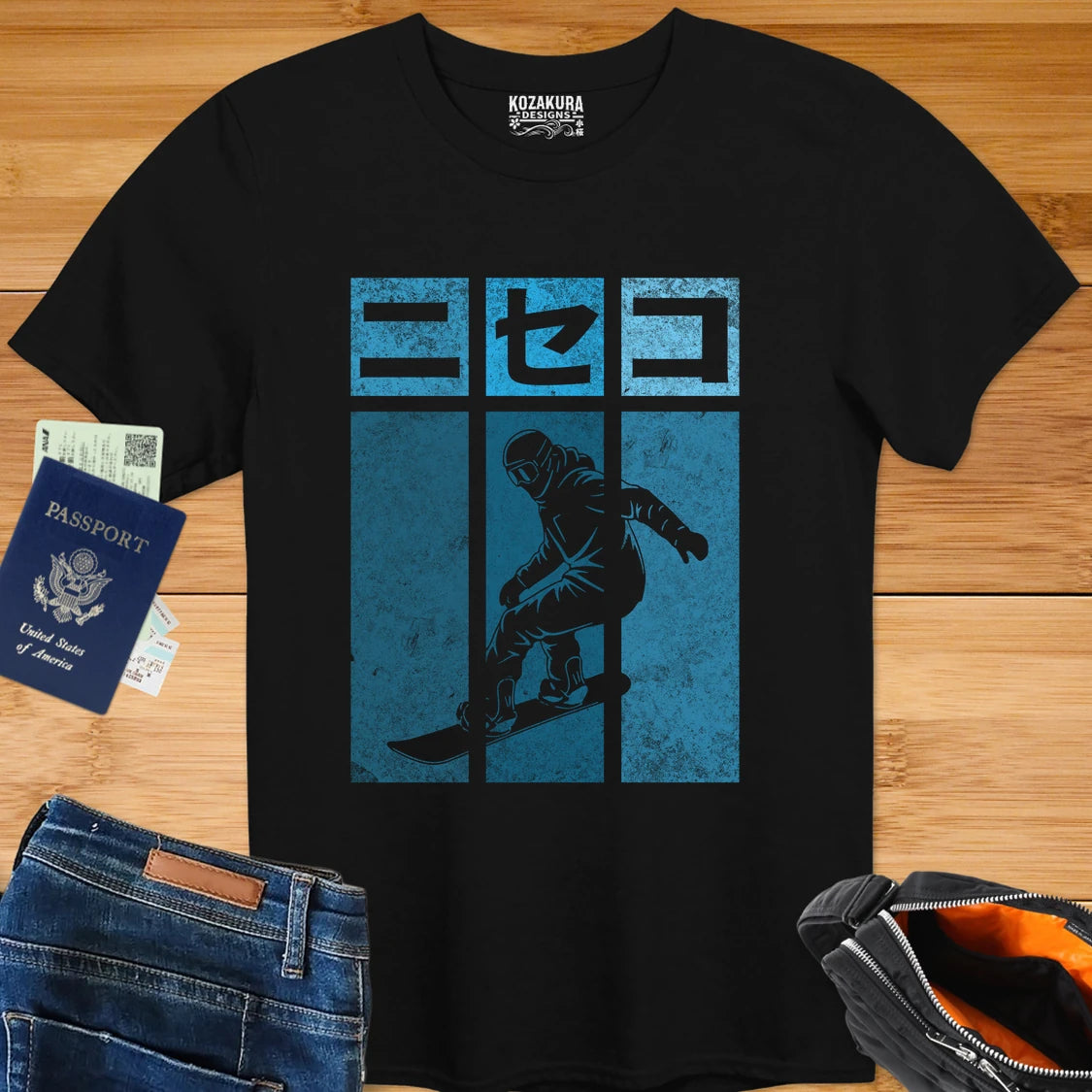 Snowboarder Graphic T-Shirt — Retro Japanese Snowboard Design
