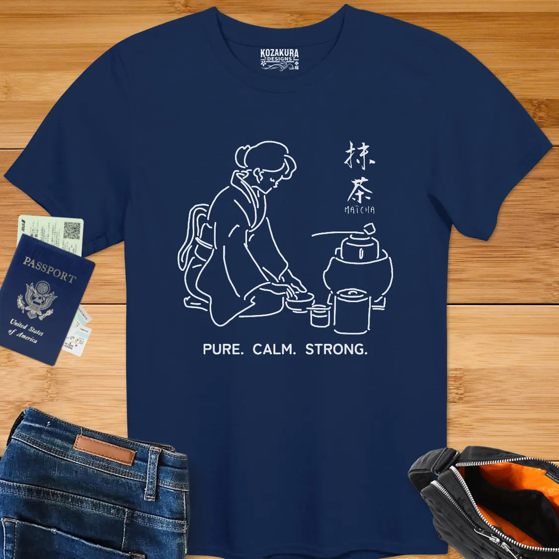 Matcha - Pure, Calm, Strong - Line Art