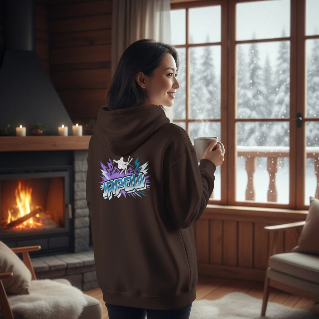 Hoodie — 'JAPOW' Ski & Snowboard Graphic Pullover