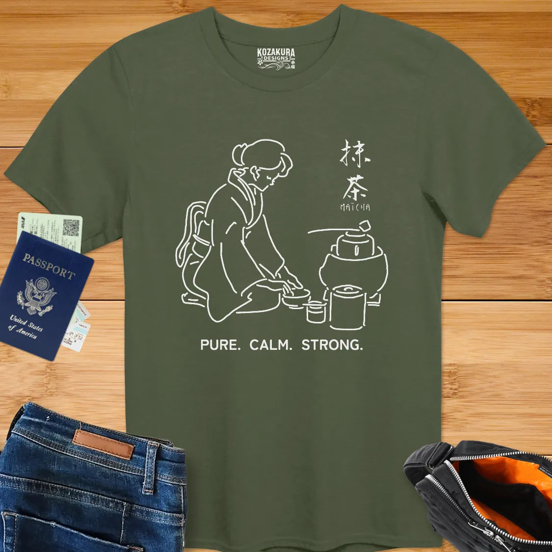 Matcha - Pure, Calm, Strong - Line Art