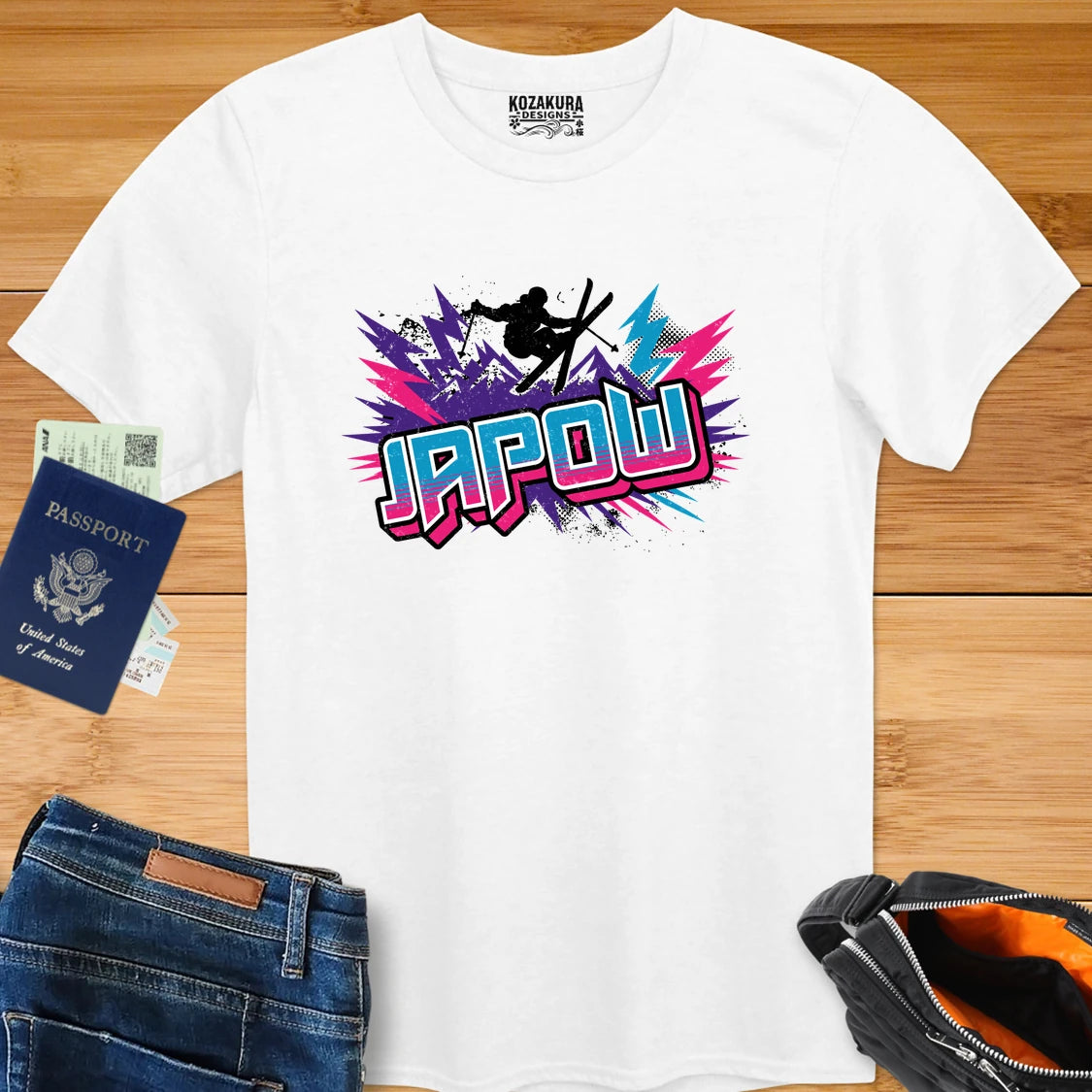 Japow Graphic T-Shirt - Retro Syntwave