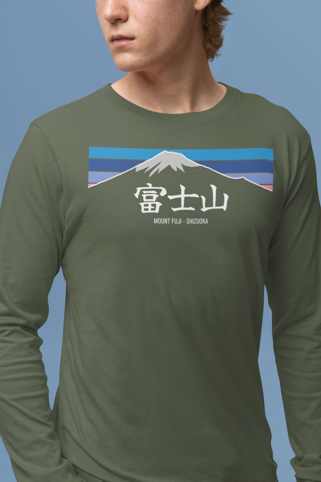 Hiking Mount Fuji - Shizuoka - with Kanji - Long Sleeve