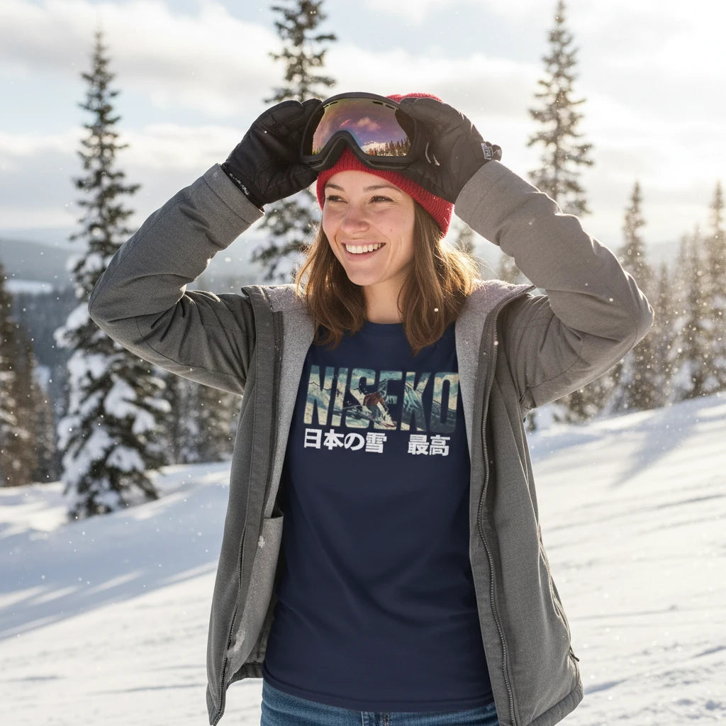Niseko Snow Ski Graphic T‑Shirt — 日本の雪 最高 (Niseko Snow)