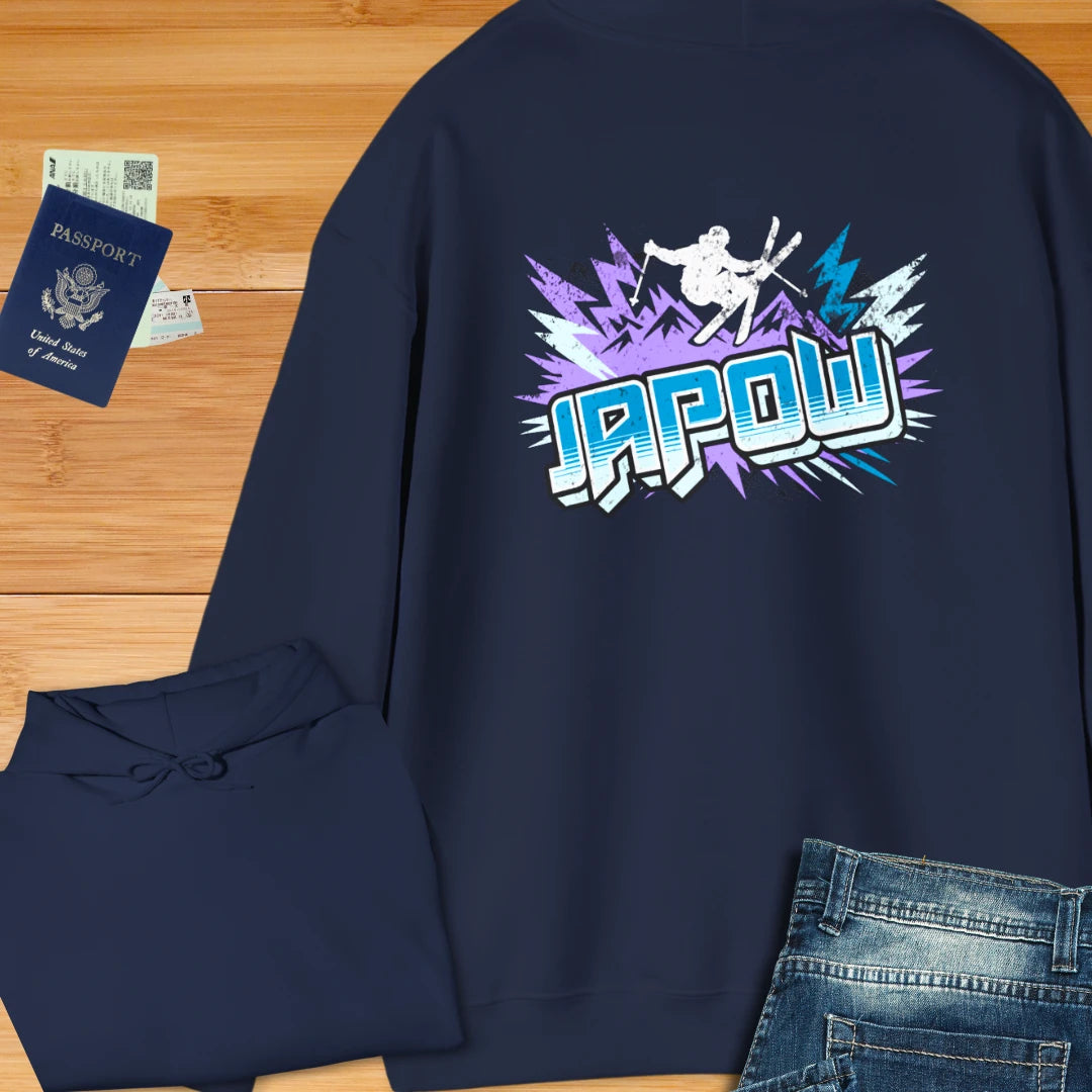 Hoodie — 'JAPOW' Ski & Snowboard Graphic Pullover