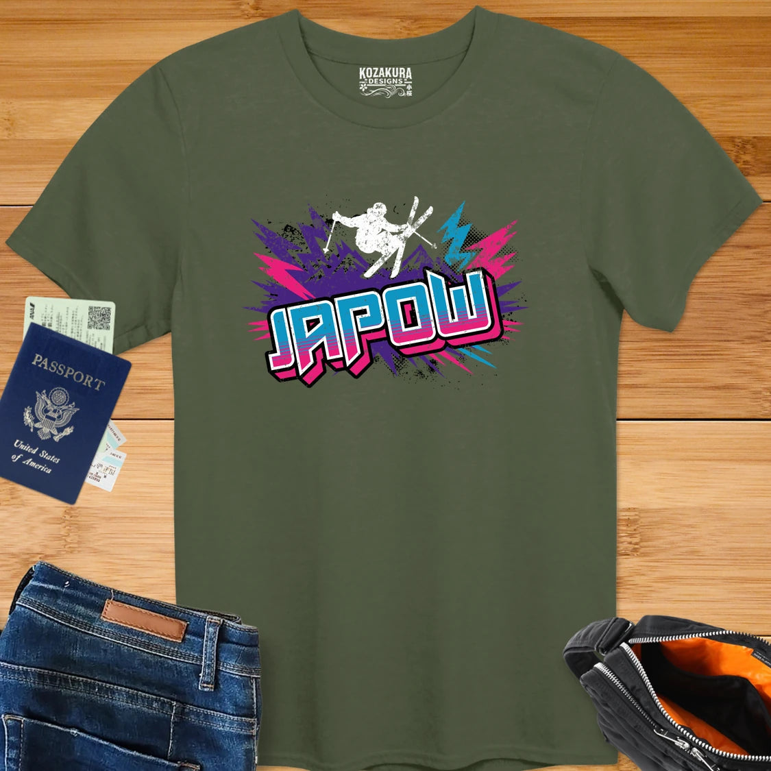 Japow Graphic T-Shirt - Retro Syntwave