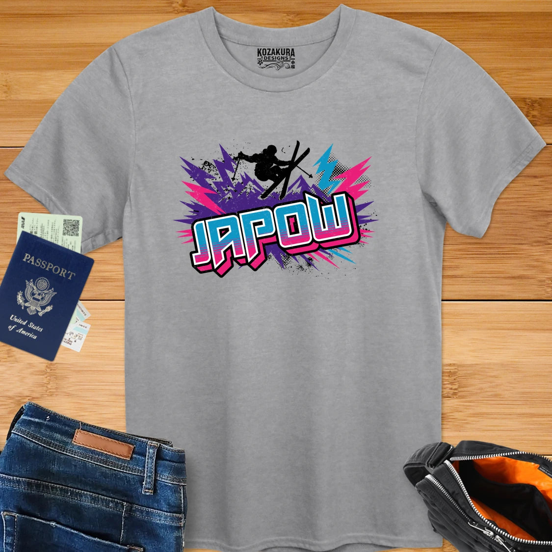 Japow Graphic T-Shirt - Retro Syntwave