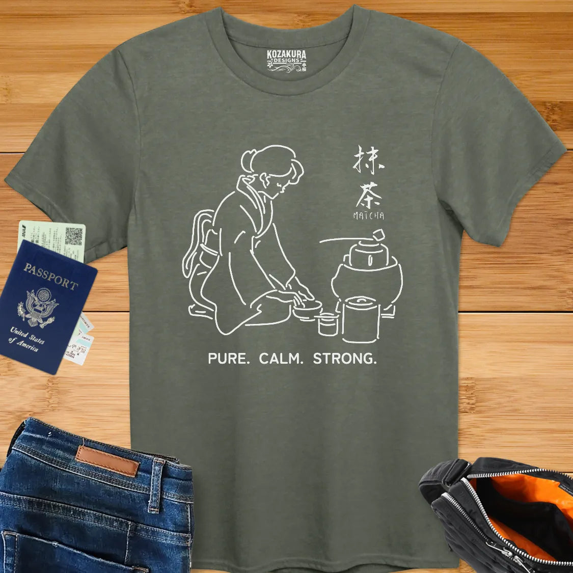 Matcha - Pure, Calm, Strong - Line Art