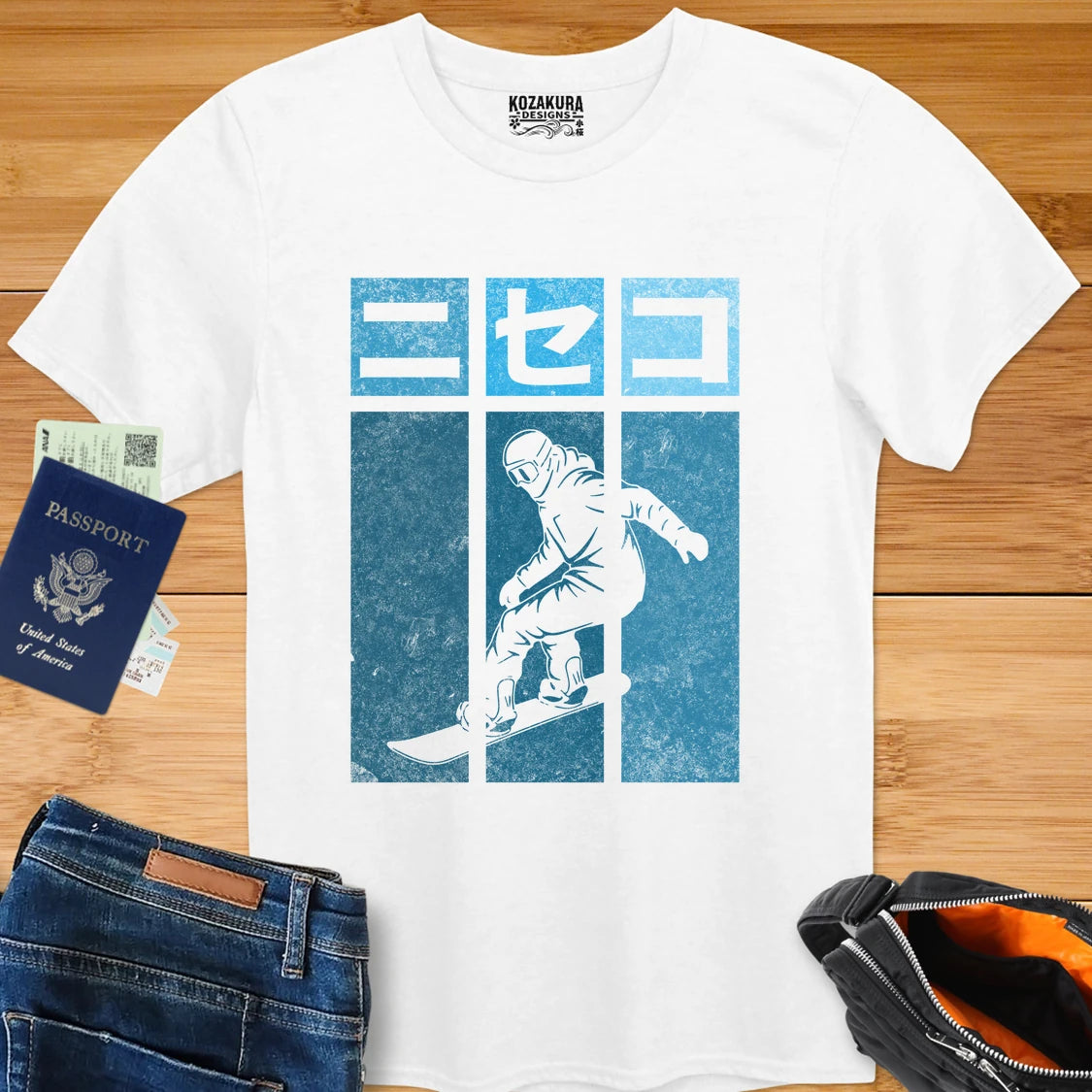 Snowboarder Graphic T-Shirt — Retro Japanese Snowboard Design