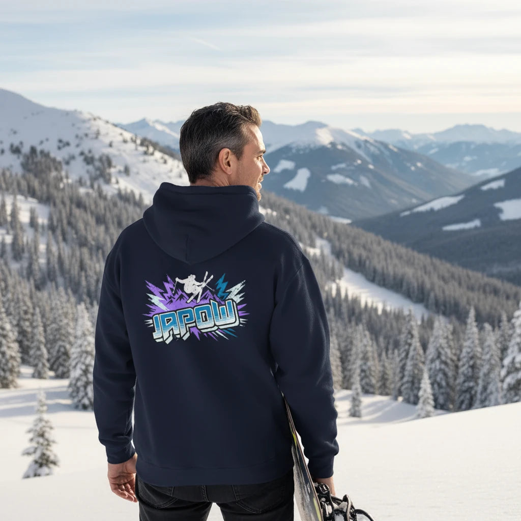 Hoodie — 'JAPOW' Ski & Snowboard Graphic Pullover