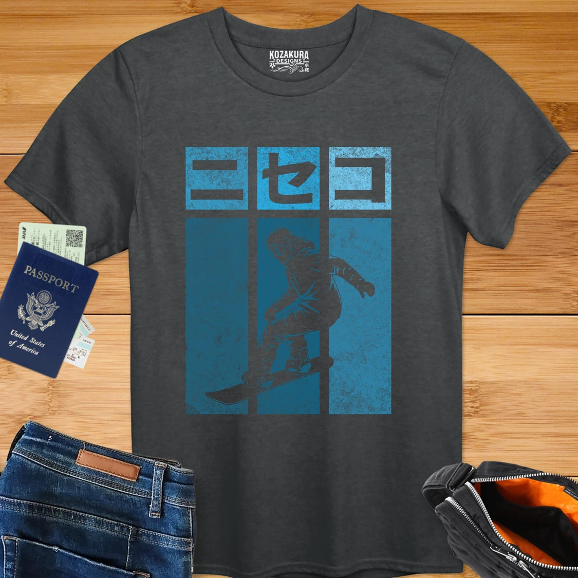 Snowboarder Graphic T-Shirt — Retro Japanese Snowboard Design